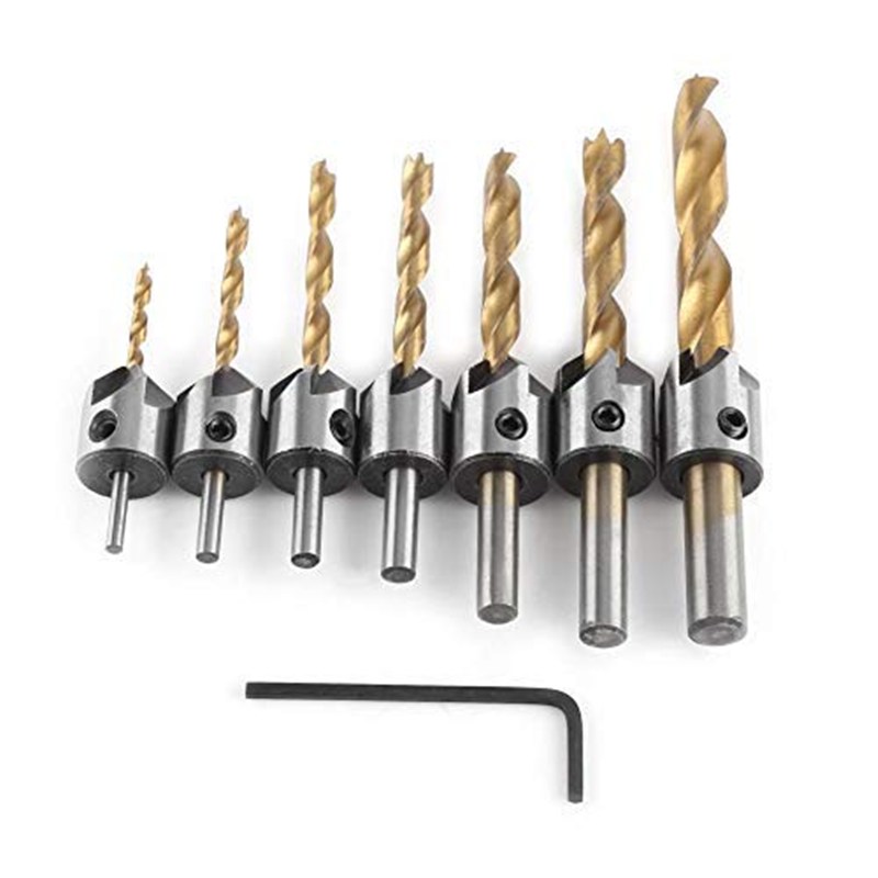 

7X Three Point Countersunk Chamfering Machine Woodworking Drill Hole Opener, 501 Original