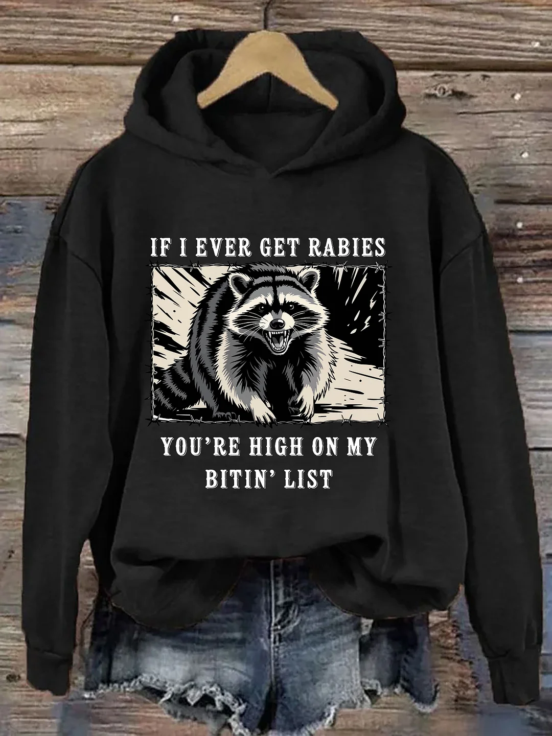 Raccoon Rabies Warning Hoodie