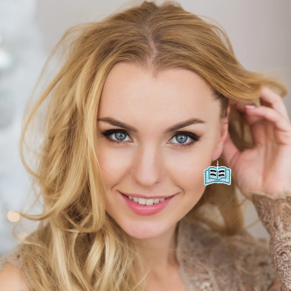 12 Pairs Stationery DIY Diamond Art Earring Double Side Diamond Painting Earring