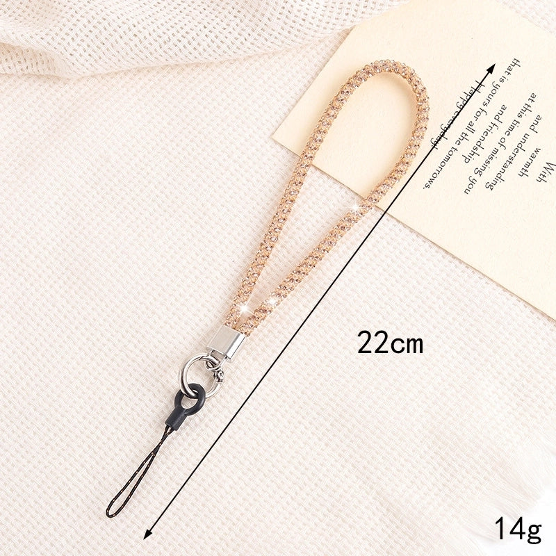 IG Style Solid Color Zinc Alloy Inlay Rhinestones Mobile Phone Chain