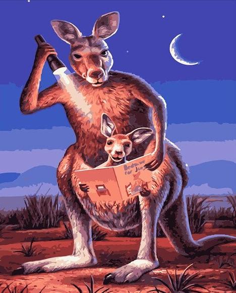 

Kangaroo Reading A Book – Paint By Numbers - 40*50CM, 501 Original