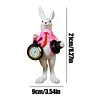 Easter Bunny Figurine with Top Hat and Pocket Watch Cute Small Bunny Table Clock for Spring Home Table Decor Party Supplies Gifts