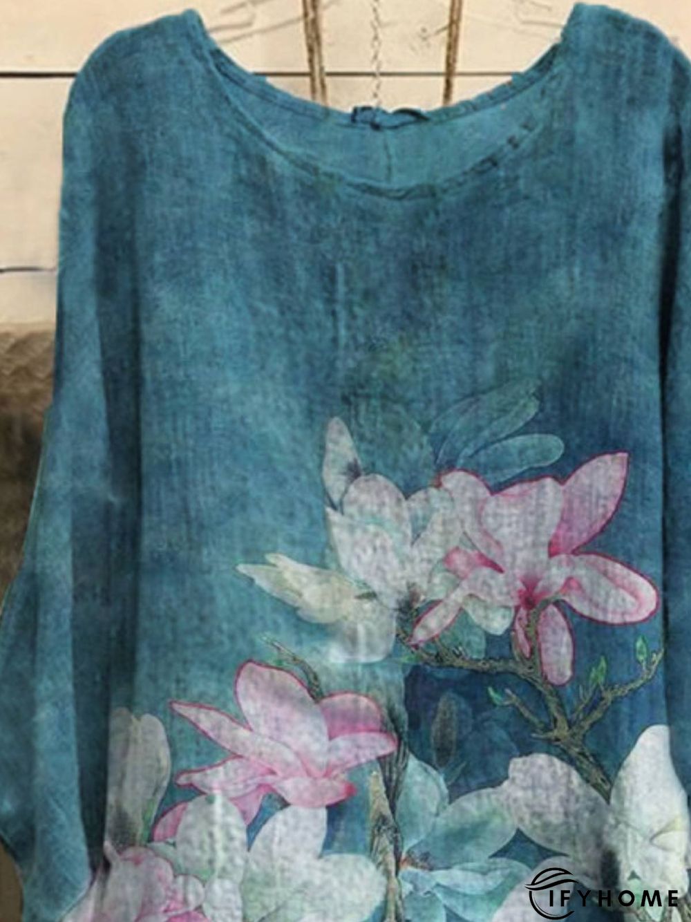 Casual Printed Long Sleeve Round Neck Top | IFYHOME