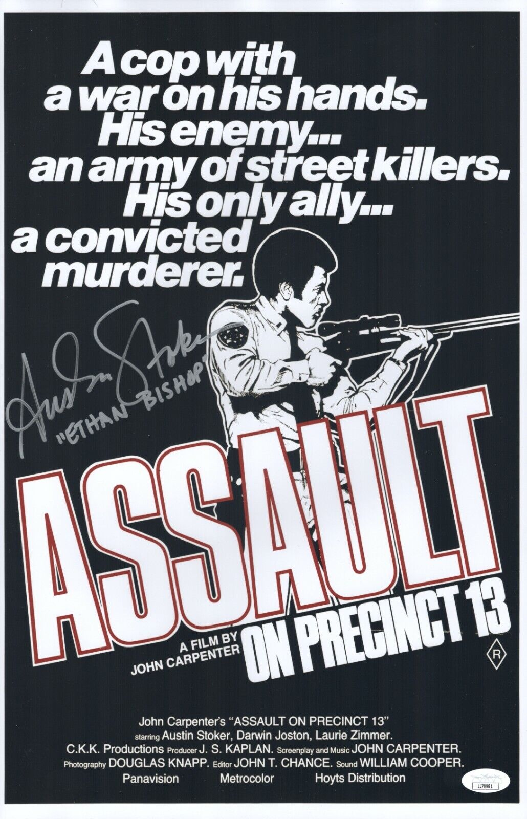 AUSTIN STOKER Signed ASSAULT ON PRECINCT 13 Photo Poster painting 11x17 Autograph JSA COA Cert