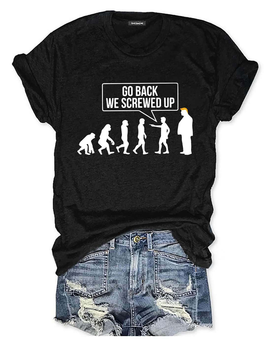 Go Back We Screwed Up Subtle FDT T-shirt