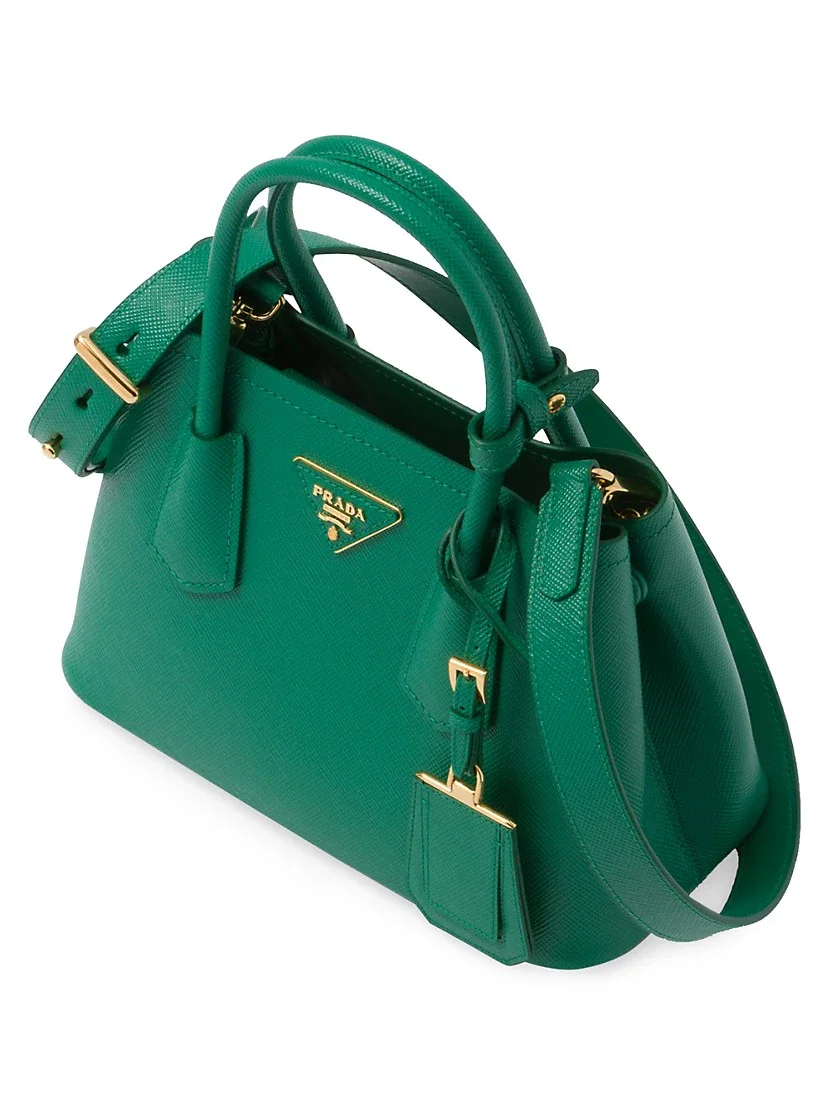 Prada Double Saffiano Leather Mini Bag green