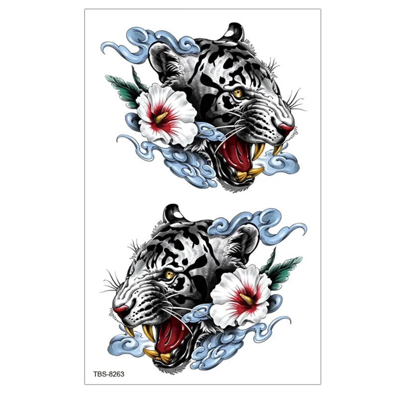 Waterproof Temporary Tattoo Sticker Lion Wolf Tiger Forest Tattoos Girl Mermaid Body Art Arm Fake Sleeve Tatoo Women Men