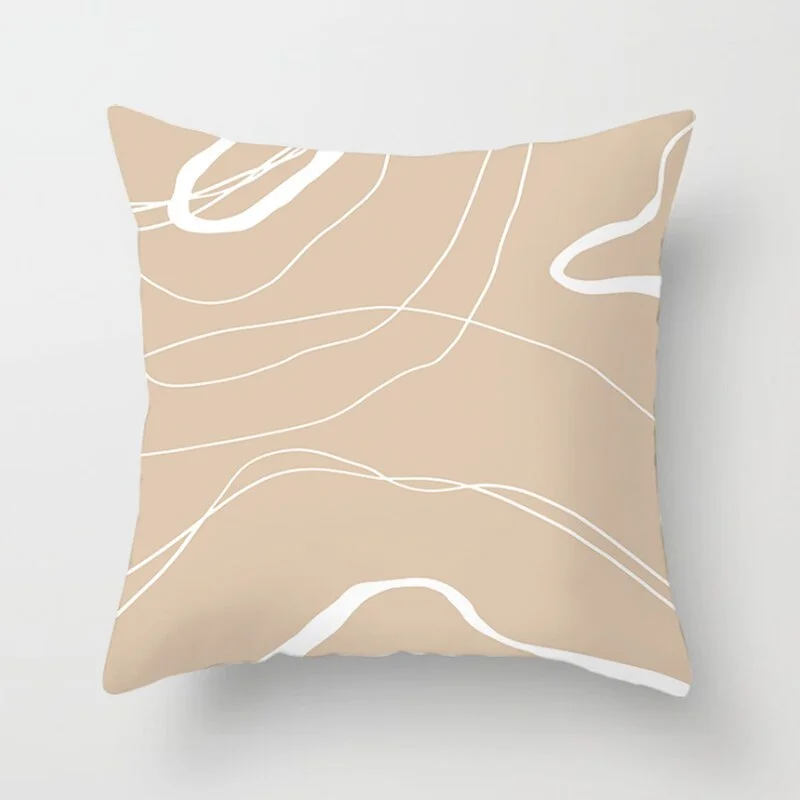 INS Nordic Morandi Cushion Cover Geometric Beauty Flower Art Pillow Cover Bed Car Office Decorative Pillowcase Modern Home Decor
