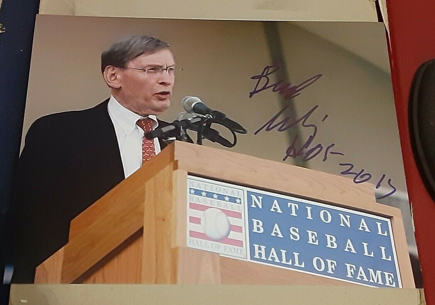 ALLEN H BUD SELIG COMMISSIONER BREWERS SIGNED AUTOGRAPHED HOF 8X10 Photo Poster painting COA 2