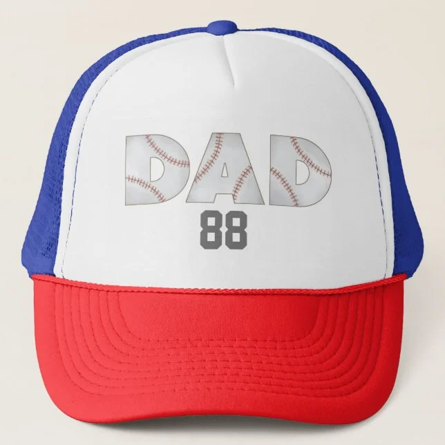 💖For Dad💖Modern Simple Baseball Dad Player Number Trucker Hat™
