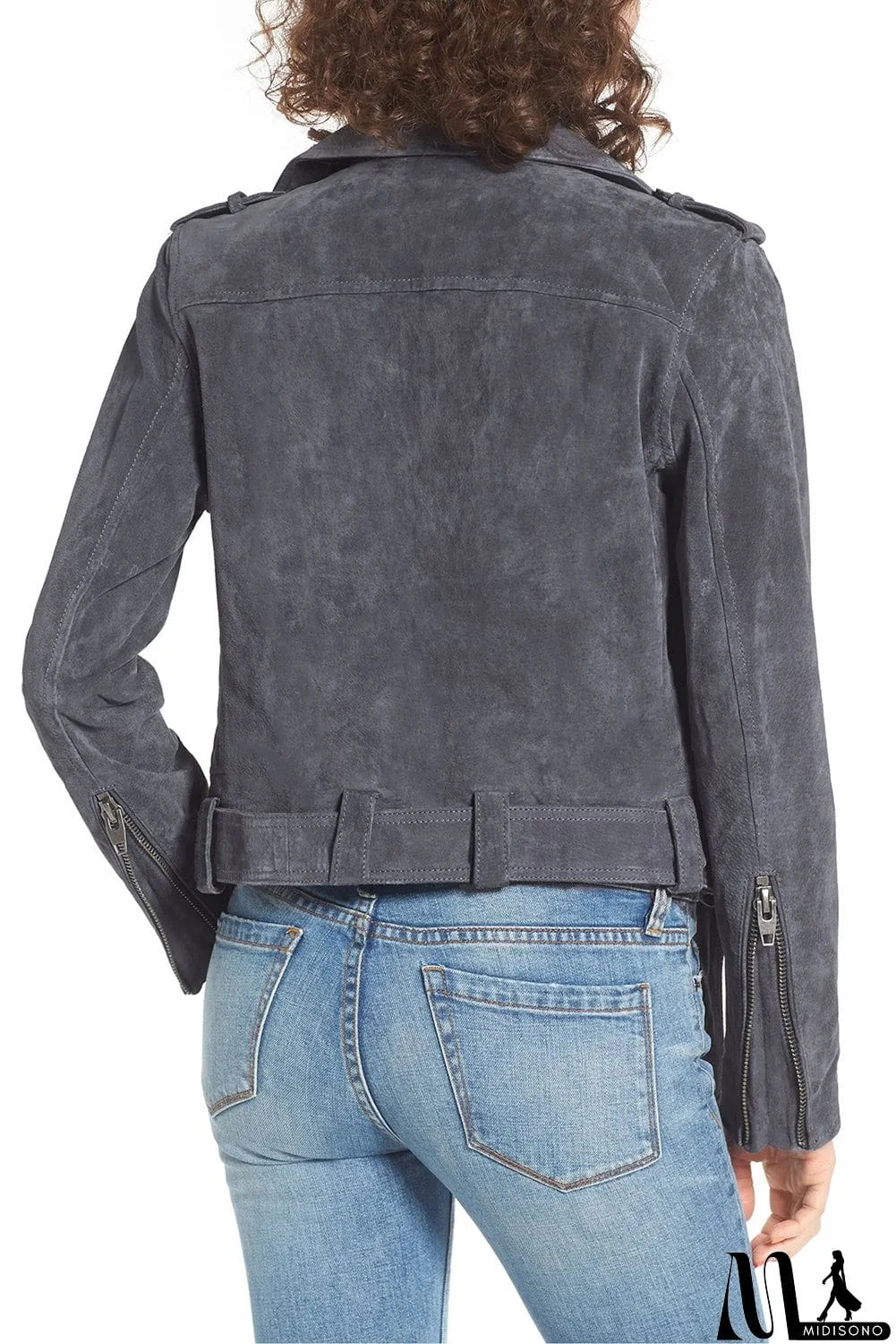 MidiSono - Suede Moto Jacket