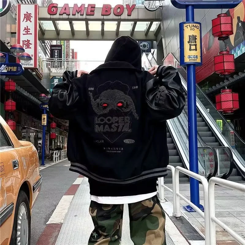 Hip Hop Vintage Baseball Uniform Devil Jacket Jacket