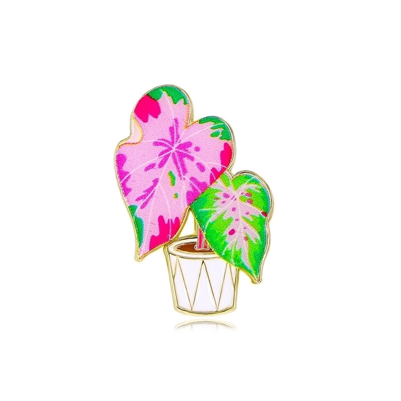 Cute Pin Leaf Flower Alloy Enamel Unisex Brooches