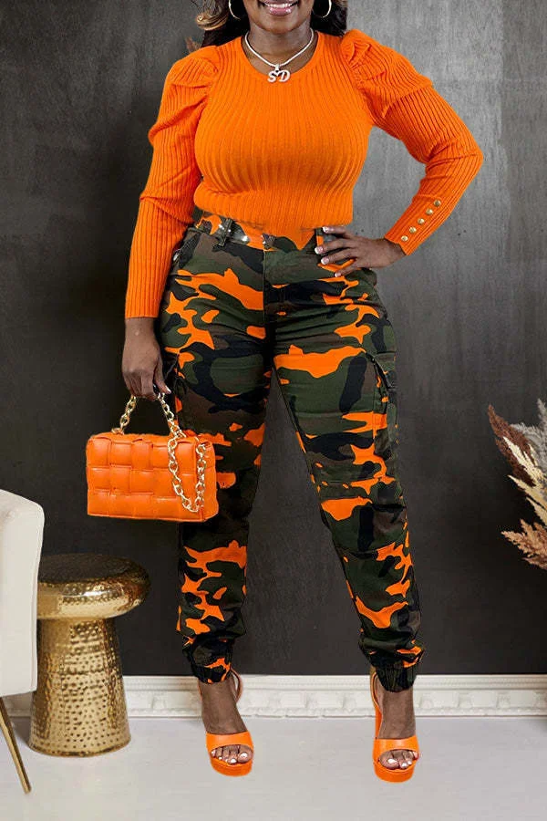 Fashion Women's Camouflage Cotton Foot Overalls