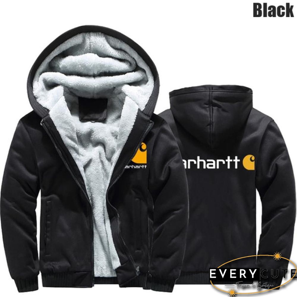 Fashion Winter Plus Fleece Jackets Men's Camouflage Hooded Cotton Down Jacket Plus Size Long Sleeve Zipper Jacket Coat