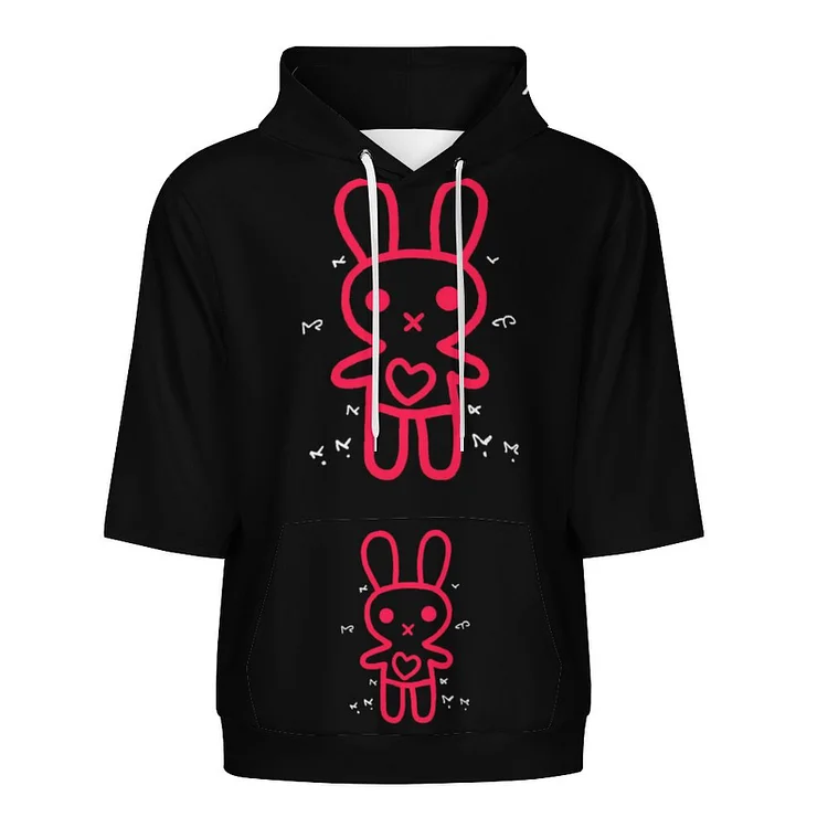 Mid Sleeved Hoodie Cute Bunny  customized, personalized, gift