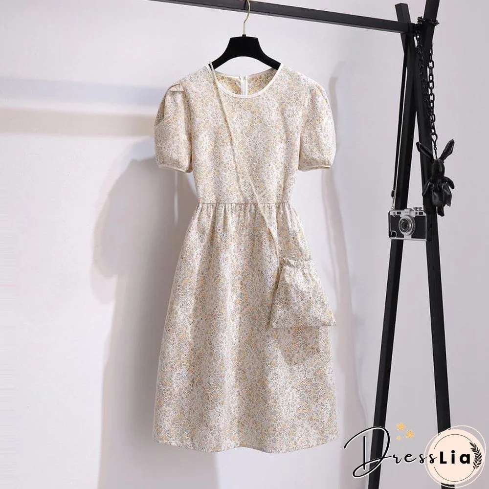Floral Puff Sleeve Mini Dress P11974