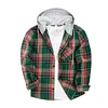 Men's 2024 New Loose Casual Long-sleeved Hooded Plaid Shirt