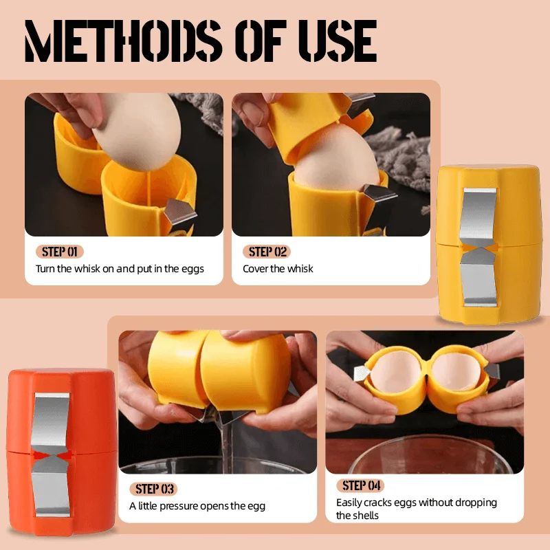 🎊Stainless Steel Egg Opener &ndash; Crack. Cut. and Separate Eggs Easily🍳
