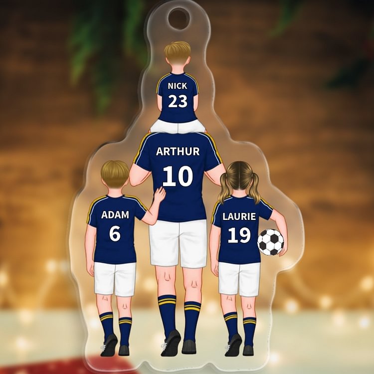 Portachiavi/Pendente acrilico da calcio con 2-4 nomi personalizzati Regali per la festa del papà | Jessemade