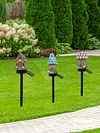 Solar Fairy-Tale Mushroom Cottage Landscape Pathway Light Waterproof LED Outdoor Lawn Lamp Courtyard Decoration Light for Spring Garden Walkway Patio Yard Backyard