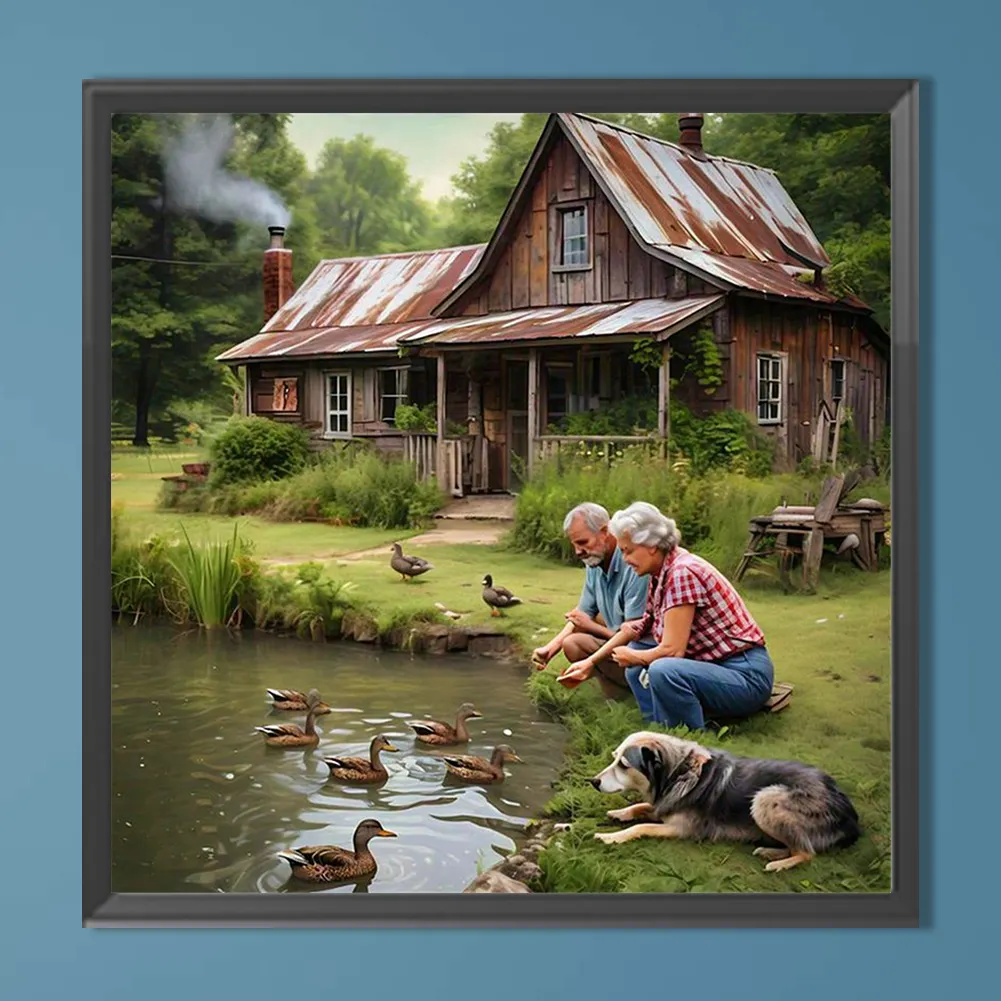 Diamond Painting - Full Round Drill - Old Couple(Canvas|40*40cm)