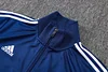 Joyfball 2025/2026 Real Madrid Long Zipped Jacket Retro Version Royal Blue Soccer Jersey 1:1 Thai Quality 