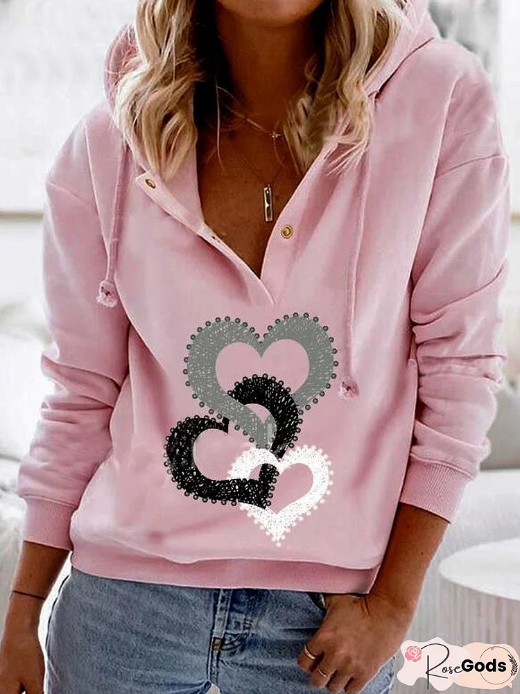 Long Sleeve Casual Cotton-Blend Sweatshirt