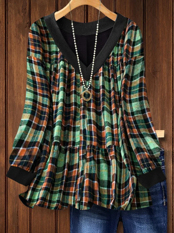 Casual Plaid Top