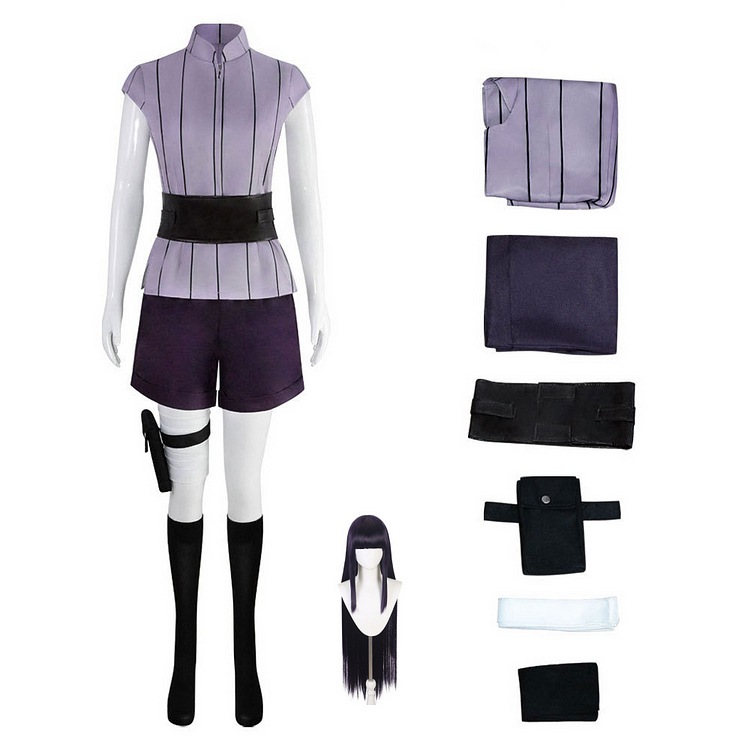  【Wetrose】Hyuga Hinata NARUTO Cosplay Costume Anime Game Clothing Suit Wig Full Set