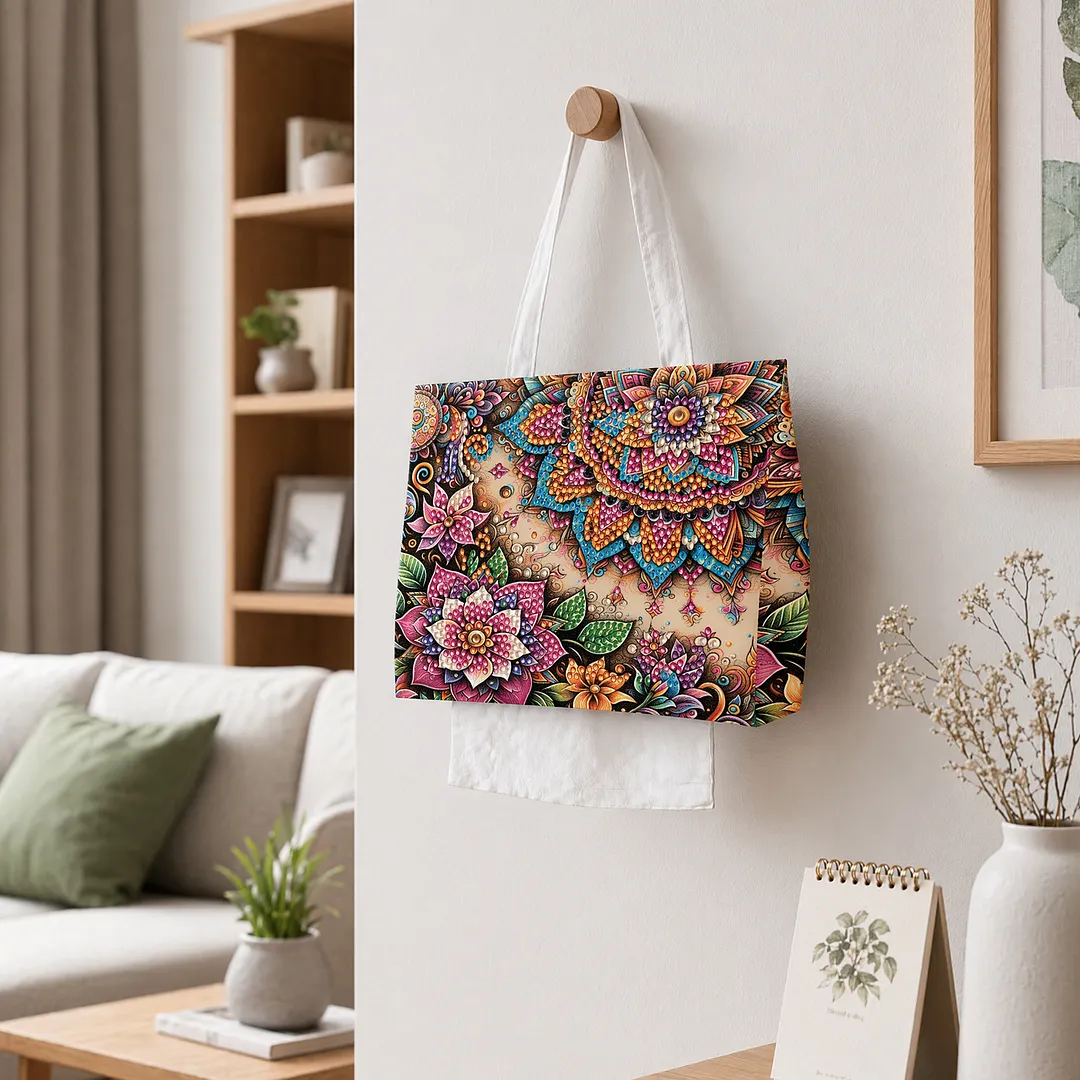 Diamond Tissue Organizer Exquisite Craftsmanship for Bathroom Bedroom Decor (Mandala)