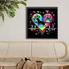 Mon c&oelig;ur bat la chamade comme un chiot bricolage complet bricolage 5d rond pierre-pierre, kits de peinture diamants 40*40 cm, peintures &agrave; points de diamant, arts visuels cr&eacute;atifs pour adultes/d&eacute;butants, d&eacute;coration int&eacute;rieure