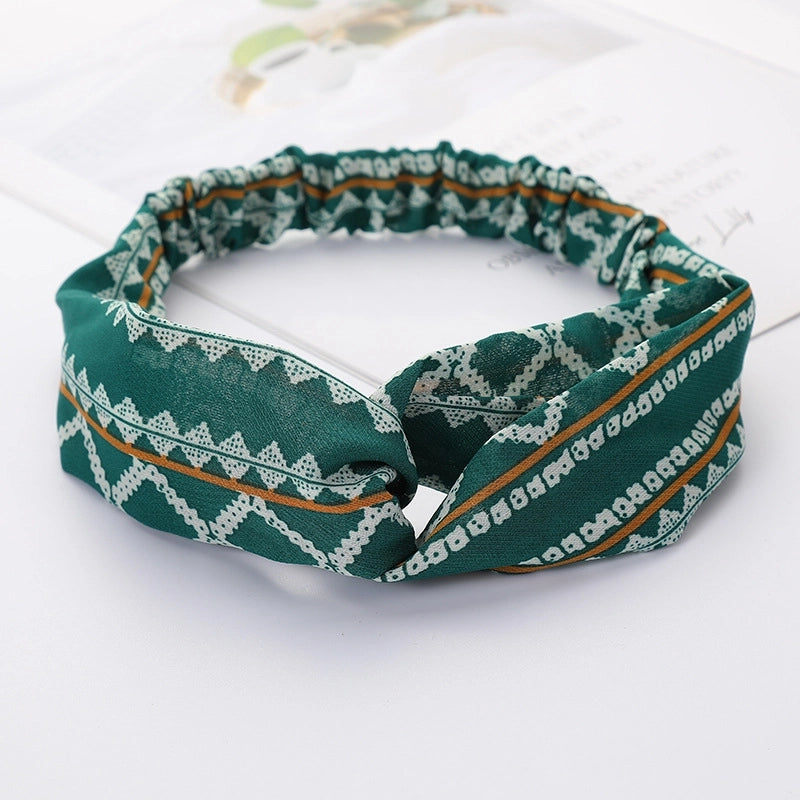 Women’s Lady Polka Dots Flower Cloth Hair Band