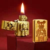 Steampunk Gear Mechanical Bear kerosene Lighter Copper Handmade Violent Bear Wearable Trendy Play