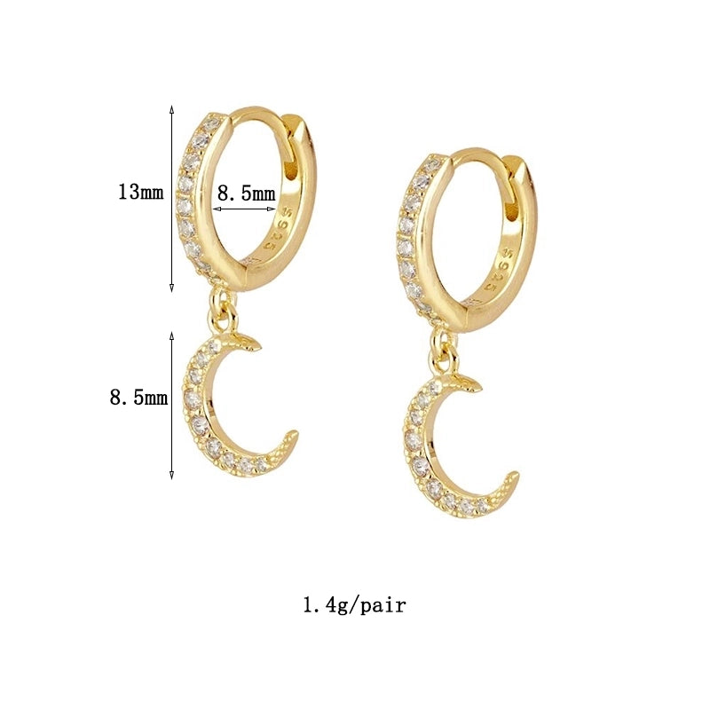 1 Pair Casual Minimalist Geometric Plating Inlay Copper Zircon 18k Gold Plated Hoop Earrings Ear Cuffs Ear Studs