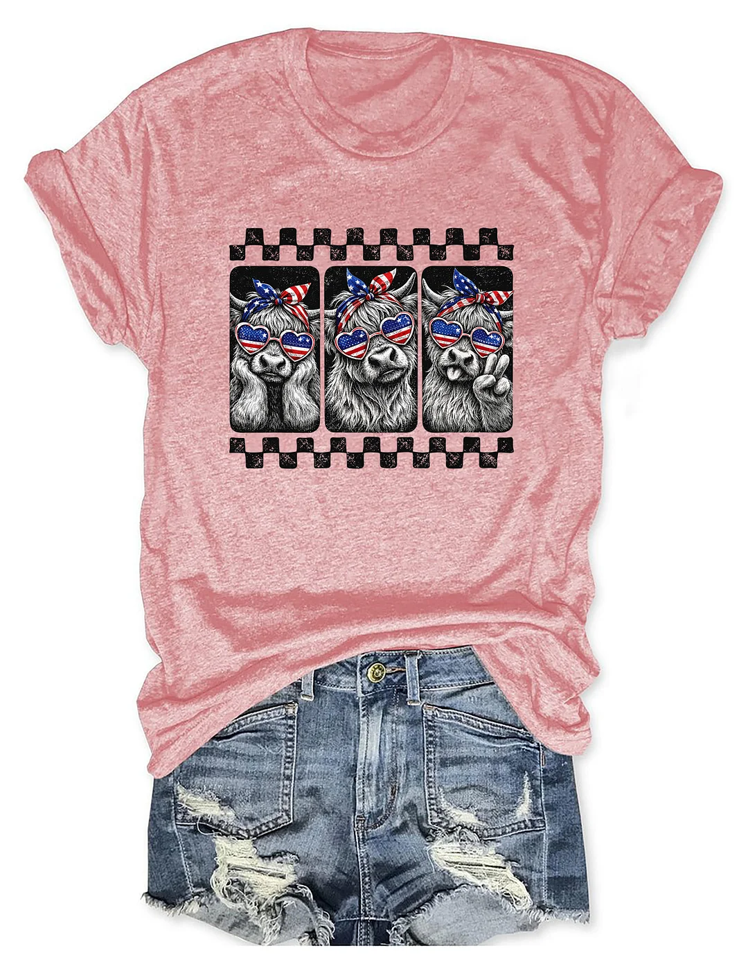 Highland Cow 4th Of July T-shirt