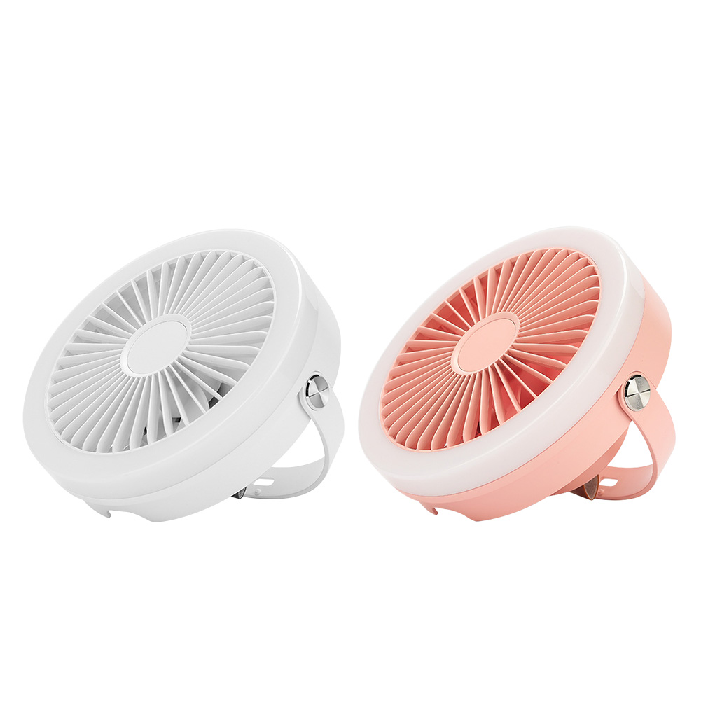 

Summer Mini Ceiling Fan Tent Office Remote Control Desktop Fans with Light, White, 501 Original