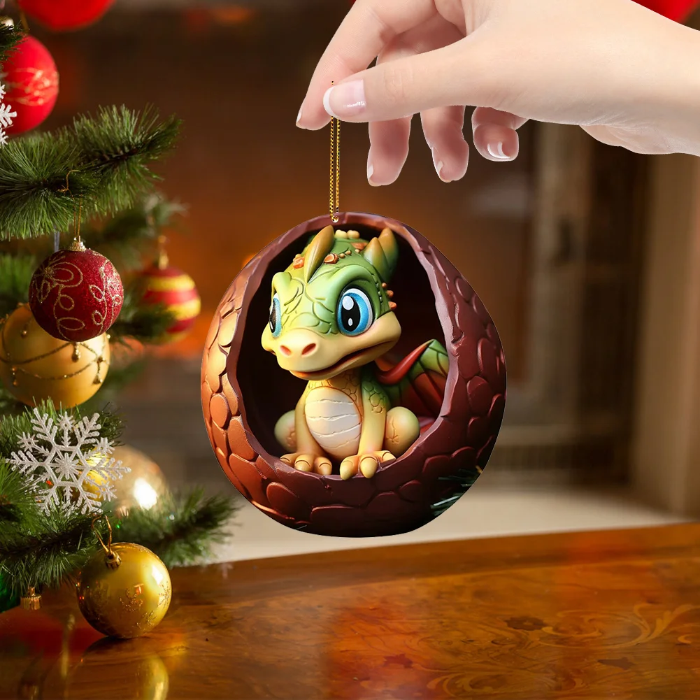Christmas Dragon Egg Decoration Novelty Cute Acrylic Party Favors (D)
