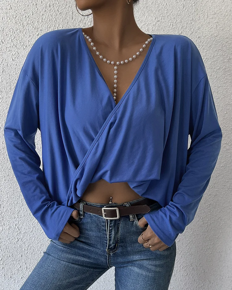 Irregular loose long-sleeved t-shirt