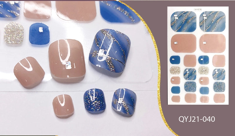 Explosions Foot Nail Stickers Summer Toenail Stickers Bronzing Imitation Diamond Nail Stickers Waterproof Foot Stickers