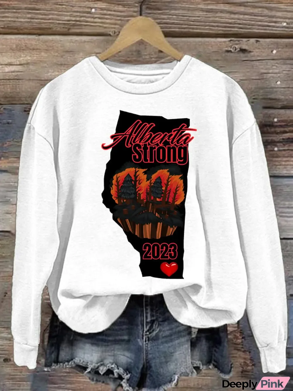 Women's Alberta Strong wildfire Print Sweatshirt