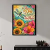 Dragonfly Sunflower Verse Special Shaped DIY Partial Drill Diamond Painting Kits 30x40cm