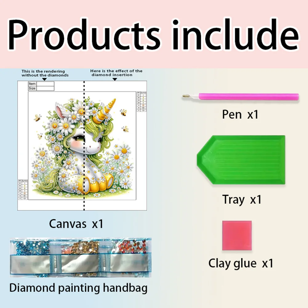 Diamond Painting - Partial Special Shaped Drill - Unicorn(Canvas|30*30cm)