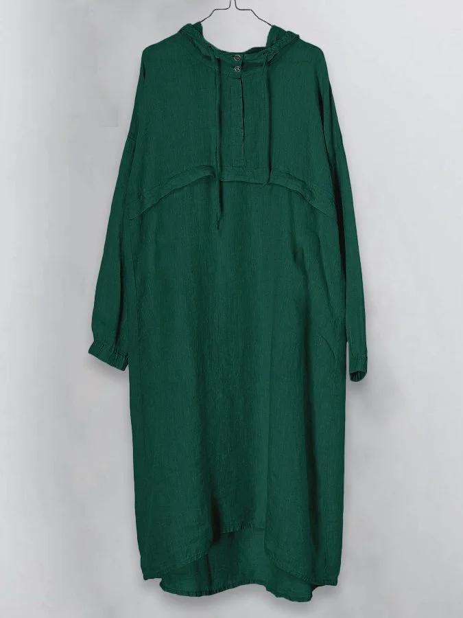 Women's Cotton Loose Long Sleeve Dress