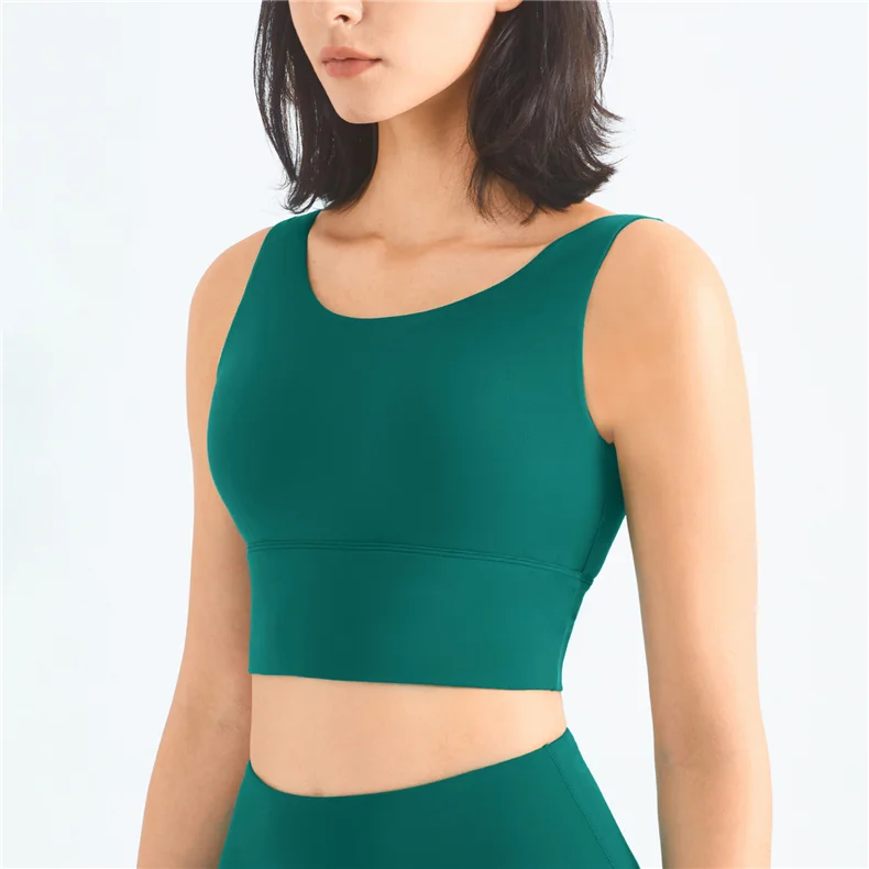Hergymclothing high impact super comfortable lycra running fitness yoga sports bra online shopping lake green