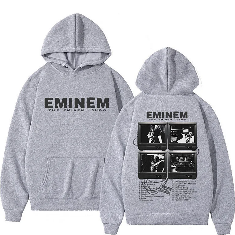 Rapper Eminem Music Album Hoodie Hip Hop Oversized Sweatshirt Streetwear at Hiphopee