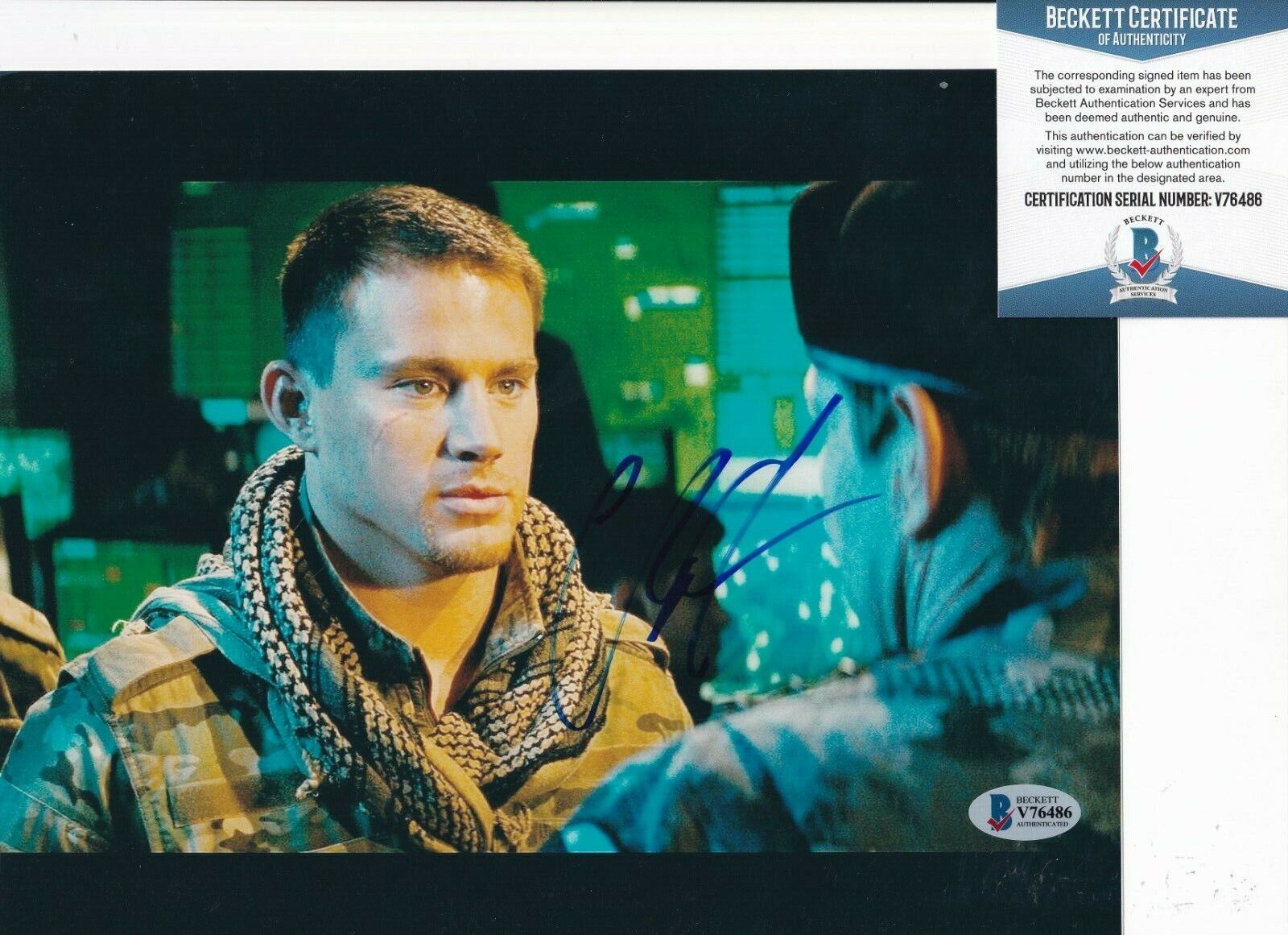 CHANNING TATUM signed (G.I JOE) Duke Movie 8X10 Photo Poster painting BECKETT BAS V76486