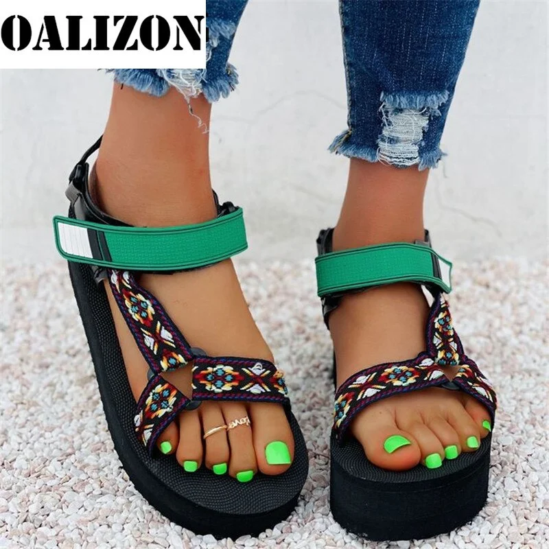 Fashion Summer Women's Flat Platform Open Toe Gladiator Roman Sandals Shoes Woman Female Casual Height Increasing Sandals Shoes