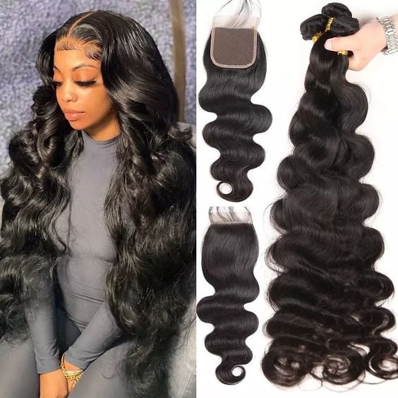 Body Wave Bundles with Closure Brazilian Hair Bundles with 4x4 HD Lace Closure US Mall Lifes