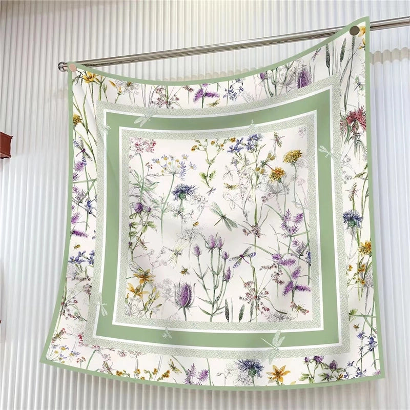 90cm * 90cm Hangzhou High Quality Twill Forged Large Square Scarf Fashion Printed Scarf Sunscreen Shawl Scarf